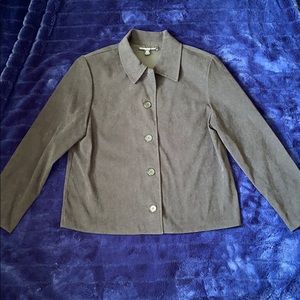 BRIGGS NEW YORK PETITE “SUADE FEEL” BUTTON-JACKET